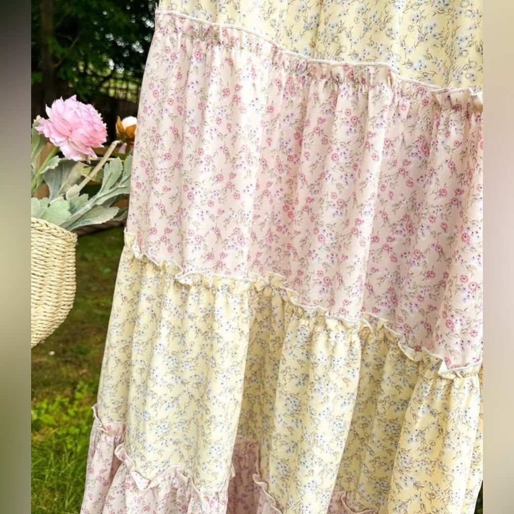 NEW! XL 12 *COQUETTE* Boho-Chic Cottagecore Ditsy Floral Maxi Skirt - Picture 2 of 5